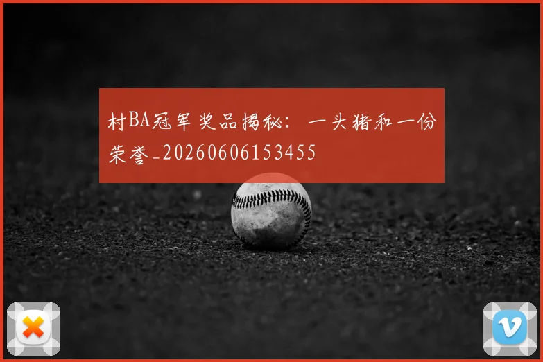 村BA冠军奖品揭秘：一头猪和一份荣誉_20260606153455